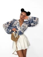 Wiązana bluzka LaMilla granatowy Dior