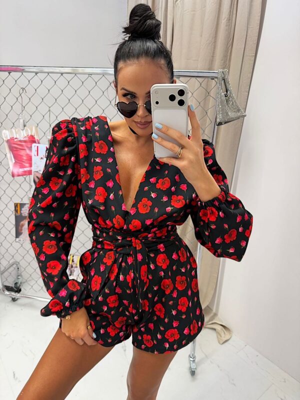 Kombinezon LaMilla w czerwone kwiaty maki