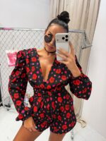 Kombinezon LaMilla czerwone kwiaty maki - obrazek 2