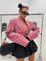 Krótka marynarka w kratkę LaMilla