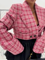 Krótka marynarka w kratkę LaMilla