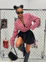 Krótka marynarka w kratkę LaMilla