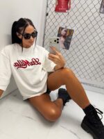 Biały tshirt LaMilla z wyszywanym czerwonym logo