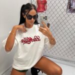 Biały tshirt LaMilla z wyszywanym czerwonym logo