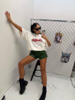 Biały tshirt LaMilla z wyszywanym czerwonym logo