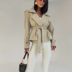 Beżowy krótki płaszcz Edan