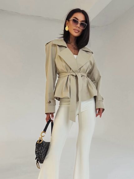 Beżowy krótki płaszcz Edan