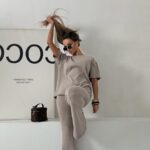 ciemno beżowy komplet Agatha Fashion