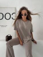 ciemno beżowy komplet Agatha Fashion