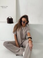 ciemno beżowy komplet Agatha Fashion