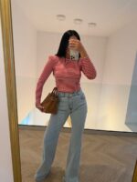 Jasno niebieskie spodnie dzwony LaMilla