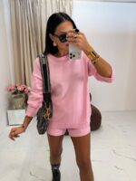 Różowy sweterkowy komplet laMilla