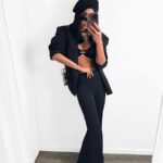 Czarne spodnie dzwony LaMilla