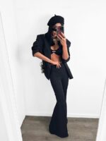 Czarne spodnie dzwony LaMilla