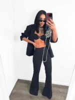 Czarne spodnie dzwony LaMilla