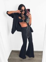 Czarne spodnie dzwony LaMilla