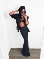 Czarne spodnie dzwony LaMilla