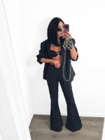 Czarne spodnie dzwony LaMilla