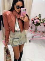 Kurtka skórzana ramoneska LaMilla ceglana