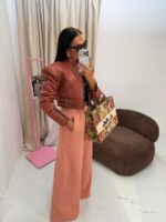 Kurtka skórzana ramoneska LaMilla ceglana