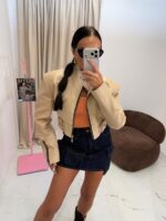 Kurtka skórzana ramoneska LaMilla kremowa