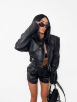 Czarna kurtka skórzana ramoneska LaMilla