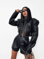 Czarna kurtka skórzana ramoneska LaMilla