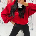 Czerwona bluza z kapturem LaMilla