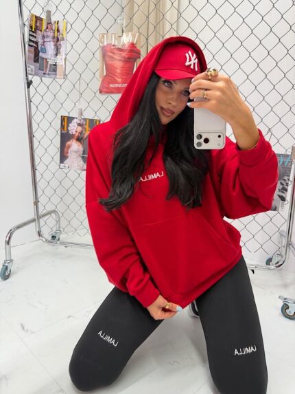 Czerwona bluza z kapturem LaMilla