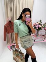 Zielona polówka LaMilla z kołnierzykiem