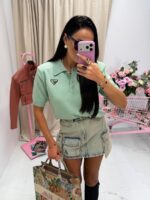 Zielona polówka LaMilla z kołnierzykiem