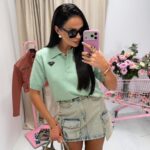 Zielona polówka LaMilla z kołnierzykiem