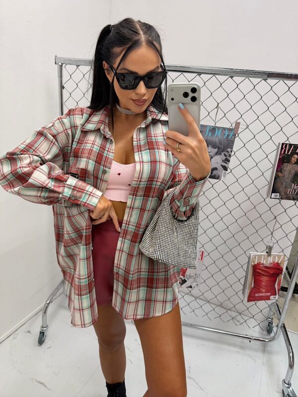 Koszula w kratkę LaMilla w kolorze bordowo zielonym