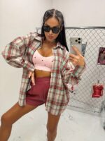 Koszula w kratkę LaMilla w kolorze bordowo zielonym