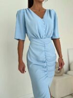 Niebieska sukienka midi Megi b