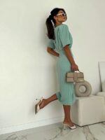 Zielona sukienka midi Megi b