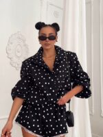 Czarna kurtka w białe groszki LaMilla