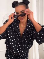 Czarna kurtka w białe groszki LaMilla