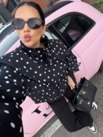 Czarna kurtka w białe groszki LaMilla