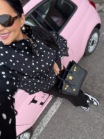 Czarna kurtka w białe groszki LaMilla