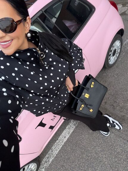 Czarna kurtka w białe groszki LaMilla