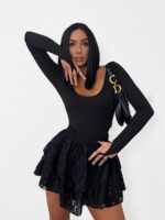 Czarne koronkowe spodenki LaMilla i czarne body na paluszek LaMilla