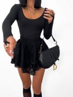 Czarne koronkowe spodenki LaMilla i czarne body na paluszek LaMilla