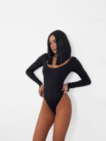 Czarne body z pętelką na palec LaMilla