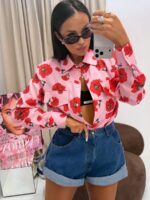 Koszula LaMilla w czerwone kwiaty