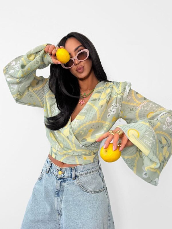 Wiązana bluzka LaMilla z cytrynkami