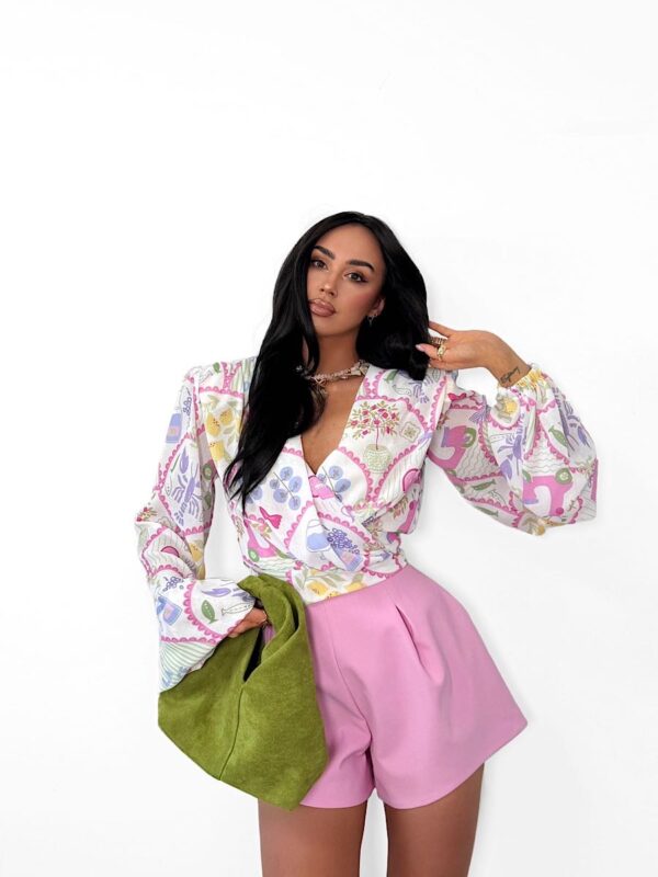 Wiązana bluzka LaMilla w kolorowy wzór