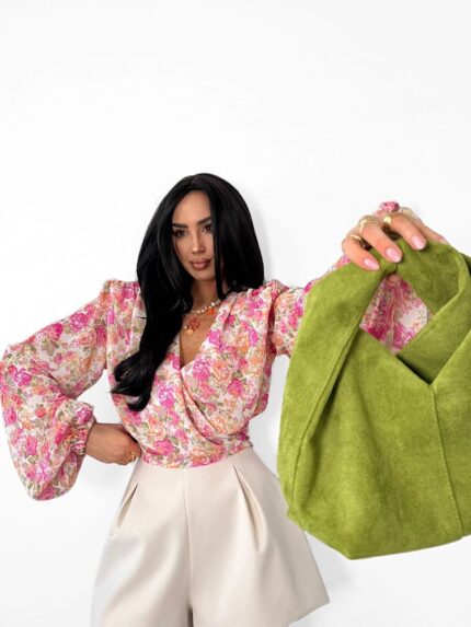 Wiązana bluzka LaMilla w kolorowe kwiaty