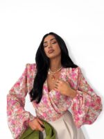 Wiązana bluzka LaMilla w kolorowe kwiaty