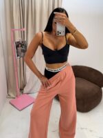 Dresowe szerokie spodnie LaMilla brzoskwiniowe